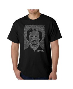 �G���G�[�|�b�v�A�[�g �����Y �g�b�v�X T�V���c LA Pop Art Mens Word Art T-Shirt - Edgar Allen Poe - The Raven Black �u���b�N