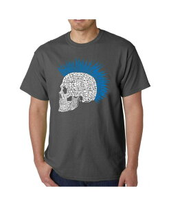 �G���G�[�|�b�v�A�[�g �����Y �g�b�v�X T�V���c LA Pop Art Men's Word Art - Punk Mohawk T-Shirt Gray �O���[