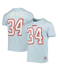 �~�b�`�F��&�l�X �����Y �g�b�v�X T�V���c ���S Mitchell & Ness Men's Earl Campbell Light Blue Houston Oilers Retired Player Logo Name and Number T-shirt Light Blue �u���[