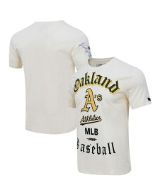 【送料無料】 プロスタンダード メンズ Tシャツ トップス Men's Cream Oakland Athletics Cooperstown Collection Old English T-shirt Cream