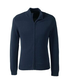 【送料無料】 ランズエンド メンズ ニット・セーター カーディガン アウター Men's School Uniform Cotton Modal Zip Front Cardigan Sweater Classic navy