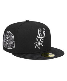 【送料無料】 ニューエラ メンズ 帽子 アクセサリー Men's Black San Antonio Spurs Active Satin Visor 59fifty Fitted Hat Black