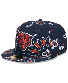 【送料無料】 ニューエラ メンズ 帽子 アクセサリー Men's Navy Chicago Bears Paisley 59Fifty Fitted Hat Navy