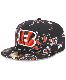 【送料無料】 ニューエラ メンズ 帽子 アクセサリー Men's Black Cincinnati Bengals Paisley 59Fifty Fitted Hat Black