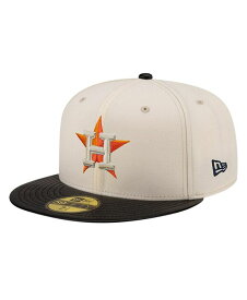 【送料無料】 ニューエラ メンズ 帽子 アクセサリー Men's Cream Houston Astros Game Night Leather Visor 59fifty Fitted Hat Cream