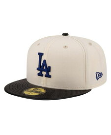 【送料無料】 ニューエラ メンズ 帽子 アクセサリー Men's Cream Los Angeles Dodgers Game Night Leather Visor 59fifty Fitted Hat Cream