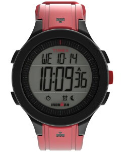 ^CbNX Y ANZT[ rv Timex Unisex Ironman T200 Quartz Digital Red Silicone Strap 42mm Round Watch Red bh