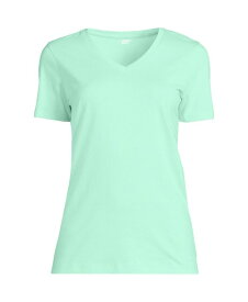 【送料無料】 ランズエンド レディース シャツ トップス Plus Size Relaxed Supima Cotton T-Shirt Spring green