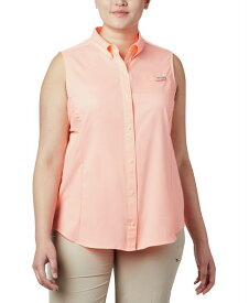 【送料無料】 コロンビア レディース シャツ トップス Plus Size PFG Tamiami Button-Front Sleeveless Top Tiki Pink