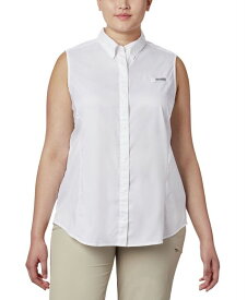 【送料無料】 コロンビア レディース シャツ トップス Plus Size PFG Tamiami Button-Front Sleeveless Top White