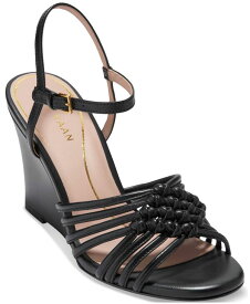 【送料無料】 コールハーン レディース サンダル シューズ Women's Jitney Knot Wedge Sandals Black Leather