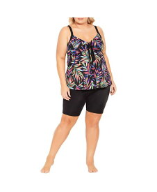 【送料無料】 アベニュー レディース ボトムスのみ 水着 Plus Size Hi Waist Swim Short Black