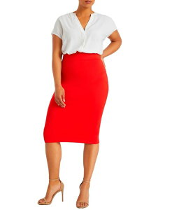 �G���N�C ���f�B�[�X �{�g���X �X�J�[�g �v���X�T�C�Y ELOQUII Plus Size Neoprene Pencil Skirt Lollipop