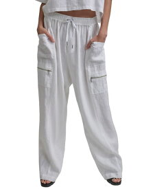 【送料無料】 ダナ キャラン ニューヨーク レディース カジュアルパンツ カーゴパンツ ボトムス Women's Pull-On Mid-Rise Linen Cargo Pants White