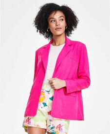 【送料無料】 バースリー レディース ジャケット・ブルゾン ブレザー アウター Women's One-Button Linen Blend Blazer Pink Peacock