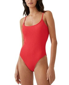 【送料無料】 コットンオン レディース 上下セット 水着 Women's Textured Scoop Neck One Piece Swimsuit Red