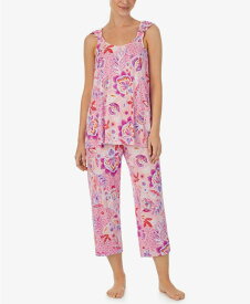 【送料無料】 エレントレイシー レディース ナイトウェア アンダーウェア Women's Sleeveless Top and Cropped Pants 2-Pc. Pajama Set Pink Floral