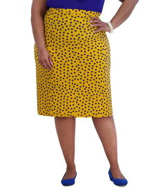 【送料無料】 カスパール レディース スカート ボトムス Women's Ity Dot-Print A-Line Pull-On Skirt Gold Sig/r