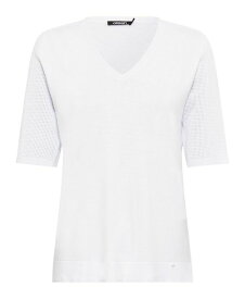 【送料無料】 オルセン レディース ニット・セーター アウター Women's 3/4 Sleeve Basic V-Neck T-Shirt White