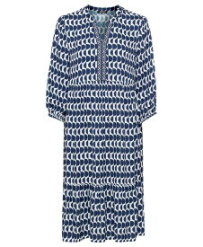 【送料無料】 オルセン レディース ワンピース トップス Women's 100% 3/4 Sleeve Tunic Geo Print Dress with Tiered Hem Night blue