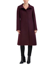 【送料無料】 コールハーン レディース ジャケット・ブルゾン アウター Womens Stand-Collar Single-Breasted Wool Blend Coat Bordeaux
