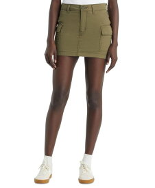 【送料無料】 リーバイス レディース スカート ボトムス Women's Cotton Cargo-Pocket Mid-Rise Mini Skirt Olive Night