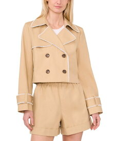 【送料無料】 セセ レディース ジャケット・ブルゾン アウター Women's Cropped Scallop-Trim Trench Jacket Hazelnut