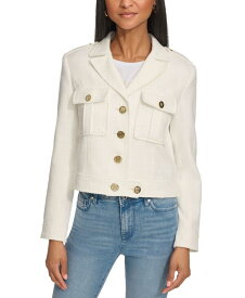 【送料無料】 カール ラガーフェルド レディース ジャケット・ブルゾン アウター Women's Cropped Tweed Jacket Soft White