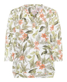 【送料無料】 オルセン レディース シャツ トップス Women's Cotton Blend 3/4 Sleeve Tropic Jungle Print T-Shirt containing TENCEL[TM] Modal Light khaki