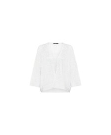 【送料無料】 オルセン レディース ニット・セーター カーディガン アウター Women's Linen Blend 3/4 Sleeve Open Knit Cardigan White