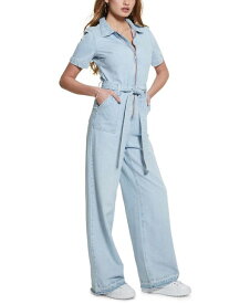 【送料無料】 ゲス レディース カジュアルパンツ ボトムス Women's Brenda Tie-Waist Half-Zip Denim Jumpsuit THE SEASIDE