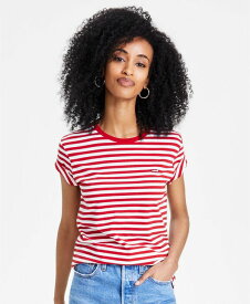 【送料無料】 リーバイス レディース シャツ トップス Women's The Perfect Crewneck Cotton T-Shirt Sandy Stripe