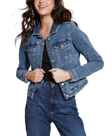 【送料無料】 ゲス レディース ジャケット・ブルゾン アウター Women's Denim Trucker Jacket Reign Wash