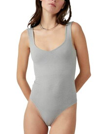 【送料無料】 フリーピープル レディース シャツ トップス Women's Clean Lines Thong Bodysuit Light Heather Grey