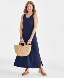 【送料無料】 スタイルアンドコー レディース ワンピース トップス Women's Sleeveless Knit Maxi Dress Industrial Blue