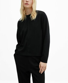【送料無料】 マンゴ レディース シャツ トップス Women's Decorative Stitching Sweatshirt Khaki