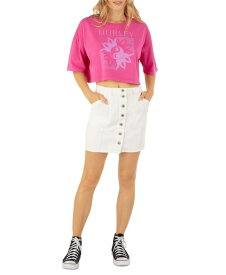 【送料無料】 ハーレー レディース スカート ボトムス Juniors' Tracy Button-Front Mini Skirt White