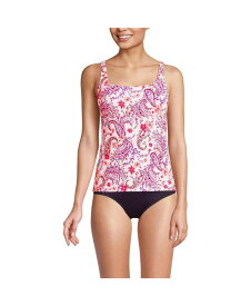 【送料無料】 ランズエンド レディース トップのみ 水着 Women's D-Cup Chlorine Resistant Square Neck Underwire Tankini Swimsuit Top Wood lily multi floral paisley