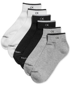 【送料無料】 カルバンクライン レディース 靴下 アンダーウェア Women's 6-Pk. Solid Cushion Quarter Socks Grey Assorted