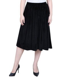 【送料無料】 ニューヨークコレクション レディース スカート ボトムス Women's Knee Length Velvet Skirt Black