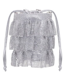 【送料無料】 ニナ レディース ハンドバッグ バッグ 4 Tired crystal mesh pouch bag Silver