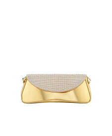 【送料無料】 ニナ レディース クラッチバッグ バッグ Crystal flap mirror metallic patent clutch bag Gold