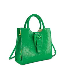 【送料無料】 マックダガル レディース トートバッグ バッグ Crocodile Leather Buckle Detail Medium Tote Bag Spring green