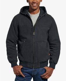 【送料無料】 リーバイス メンズ ジャケット・ブルゾン アウター Men's Workwear Hoodie Bomber Jacket with Quilted Lining Navy