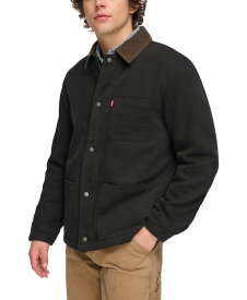 【送料無料】 リーバイス メンズ ジャケット・ブルゾン アウター Men's Plaid-Lined Canvas Chore Jacket Black