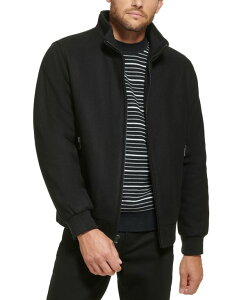 JoNC Y AE^[ WPbgEu] E[ jbg WPbg Calvin Klein Men's Wool Bomber Jacket With Knit Trim Black ubN
