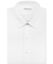 【送料無料】 ヴァンハウセン メンズ シャツ トップス Men's Classic-Fit Herringbone Dress Shirt White