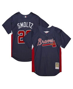 �~�b�`�F��&�l�X �����Y �g�b�v�X �V���c ���b�V�� �W���[�W�[ Mitchell & Ness Mitchell Ness Men's John Smoltz Navy Atlanta Braves Cooperstown Collection Mesh Batting Practice Jersey Navy �l�C�r�[