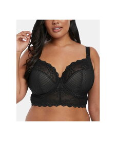 エロミ レディース ブラジャー アンダーウェア Full Figure Charley Lace Underwire Longline Bra EL4381 Online Only Black