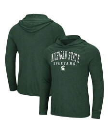 【送料無料】 コロシアム メンズ Tシャツ トップス Men's Green Michigan State Spartans Campus Long Sleeve Hooded T-shirt Green
